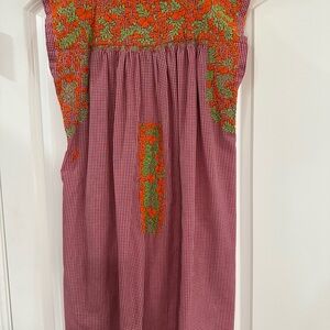 Mi Golondrina Red Sleeveless Sundress Casual